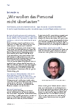 Vorschauseite 1: Wir wollen das Personal nicht überlasten.