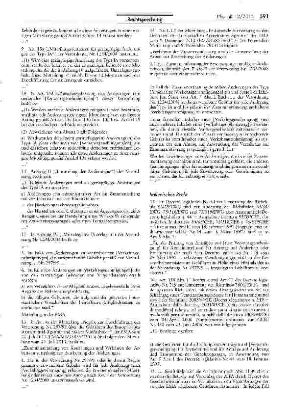 Vorschauseite 3: Gebührenhöhe bei Adressänderung des Inhabers einer ArzneimittelzulassungAEUV Art. 267; VO (EG) Nr. 297/95 Art. 3 II