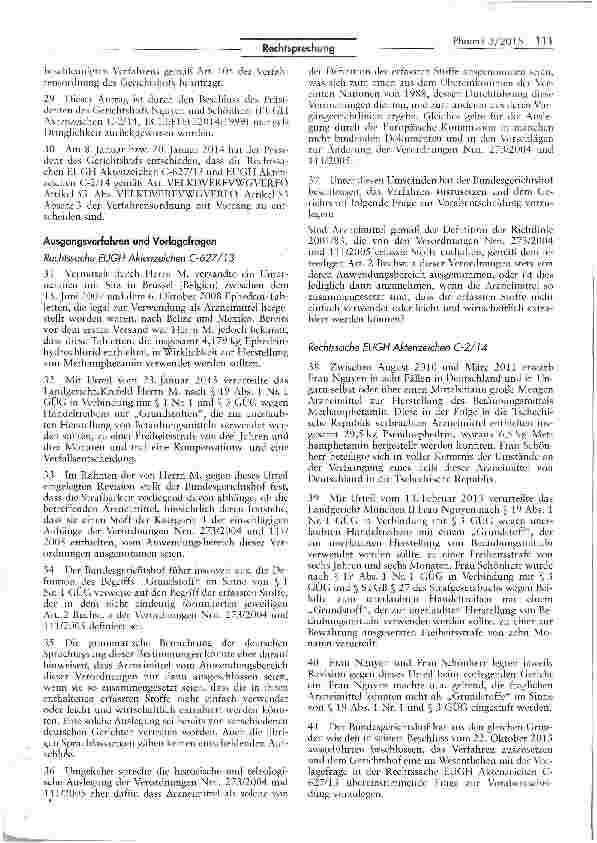 Vorschauseite 4: Drogenausgangsstoffe - Handel mit Arzneimitteln die Ephedrin oder Pseudoephedrin enthaltenVO (EG) Nr. 273/2004 Art. 2; VO (EG) Nr. 111/2005Art. 2