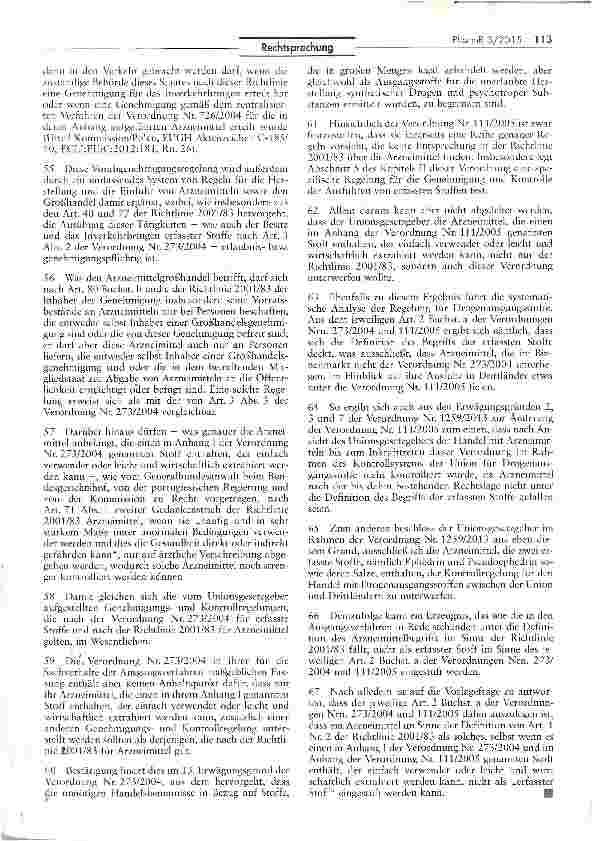 Vorschauseite 6: Drogenausgangsstoffe - Handel mit Arzneimitteln die Ephedrin oder Pseudoephedrin enthaltenVO (EG) Nr. 273/2004 Art. 2; VO (EG) Nr. 111/2005Art. 2