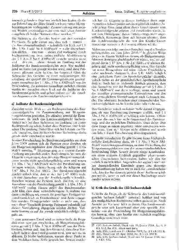 Vorschauseite 5: Abschlagspflicht gemäß § 130a Abs. 1 SGB V für humaneBlutgerinnungsfaktoren?