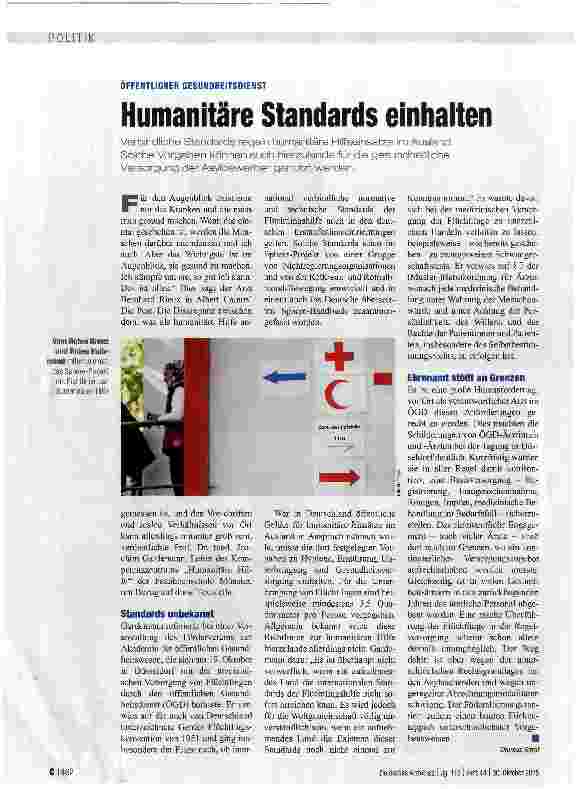 Vorschauseite 1: Humanitäre Standards einhalten