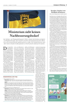 Vorschauseite 1: Ministerium sieht keinen Nachbesserungsbedarf