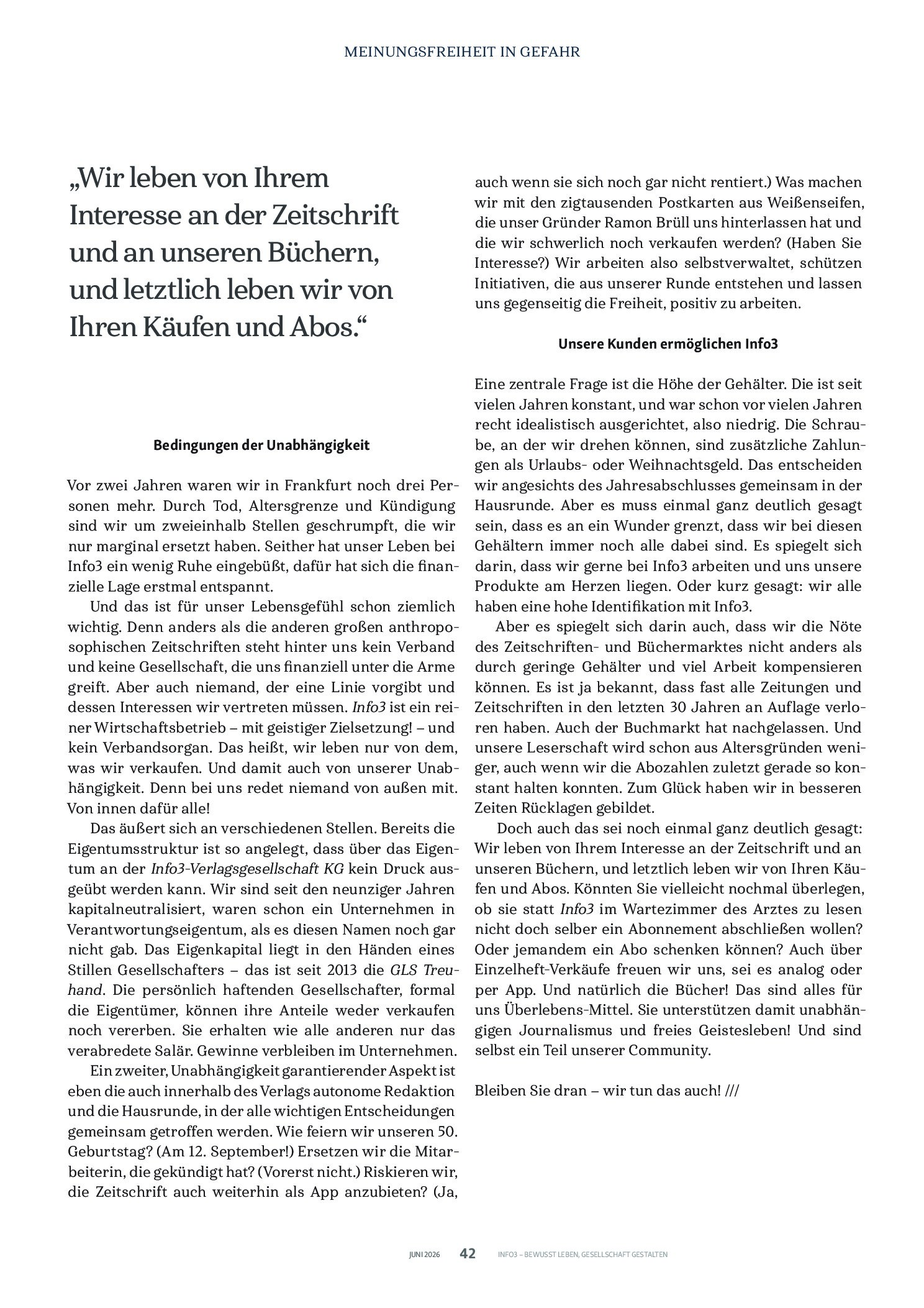 Vorschauseite 3: Unabhängig und frei