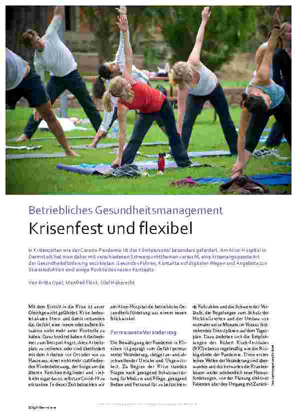 Vorschauseite 1: Betriebliches Gesundheitsmanagement: Krisenfest und flexibel.