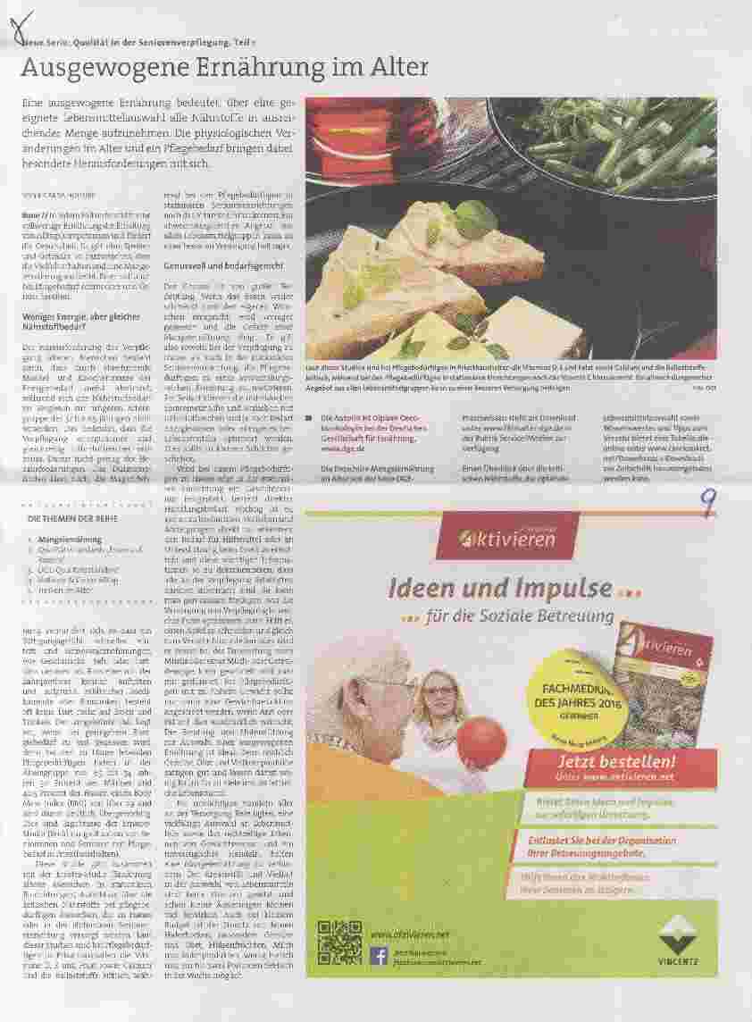 Vorschauseite 1: Ausgewogene Ernährung im Alter