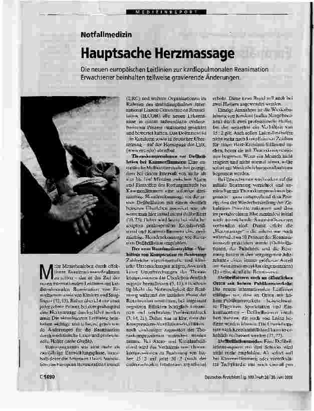 Vorschauseite 1: NotfallmedizinHauptsache Herzmassage