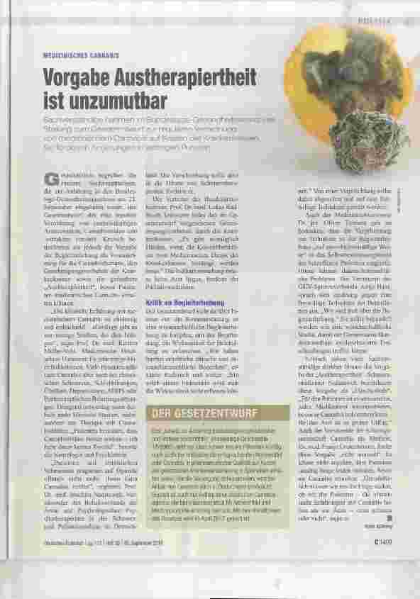 Vorschauseite 1: Vorgabe Austherapiertheit ist unzumutbar