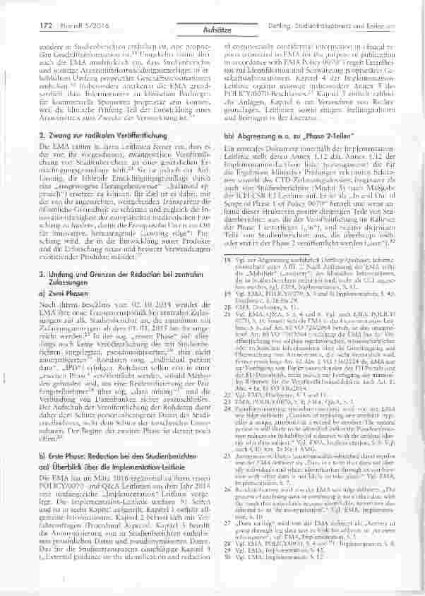 Vorschauseite 3: Studientransparenz und Redaction - Umfang und Grenzen*