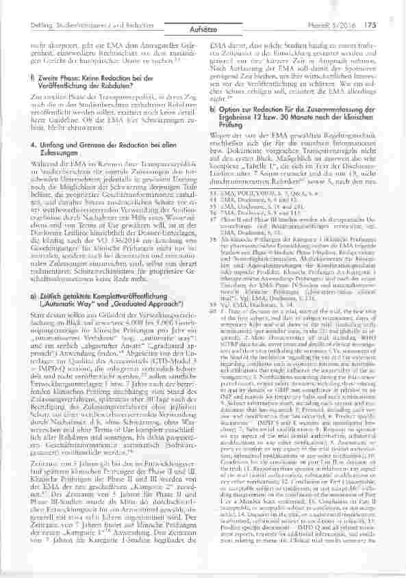 Vorschauseite 6: Studientransparenz und Redaction - Umfang und Grenzen*