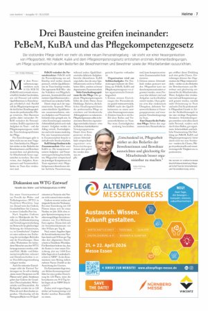 Vorschauseite 1: Drei Bausteine greifen ineinander: PeBeM, KuBA und das Pflegekompetenzgesetz