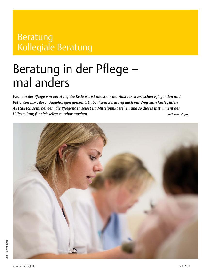 Vorschauseite 1: Beratung in der Pflege – mal anders