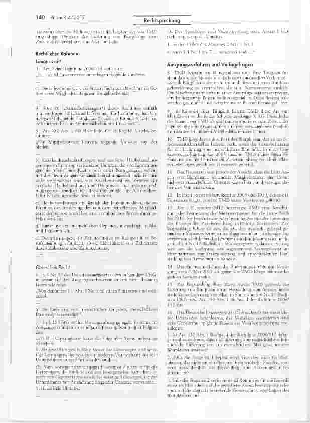 Vorschauseite 2: Steuerbefreiung für Lieferungen von aus menschlichem Blut gewonnenem Blutplasma