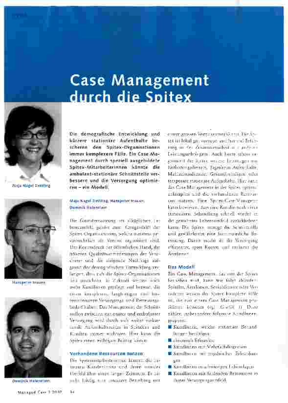 Vorschauseite 1: Case Management durch die Spitex