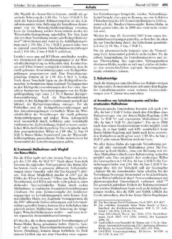 Vorschauseite 4: Leitsubstanzquoten statt Bonus-Malus