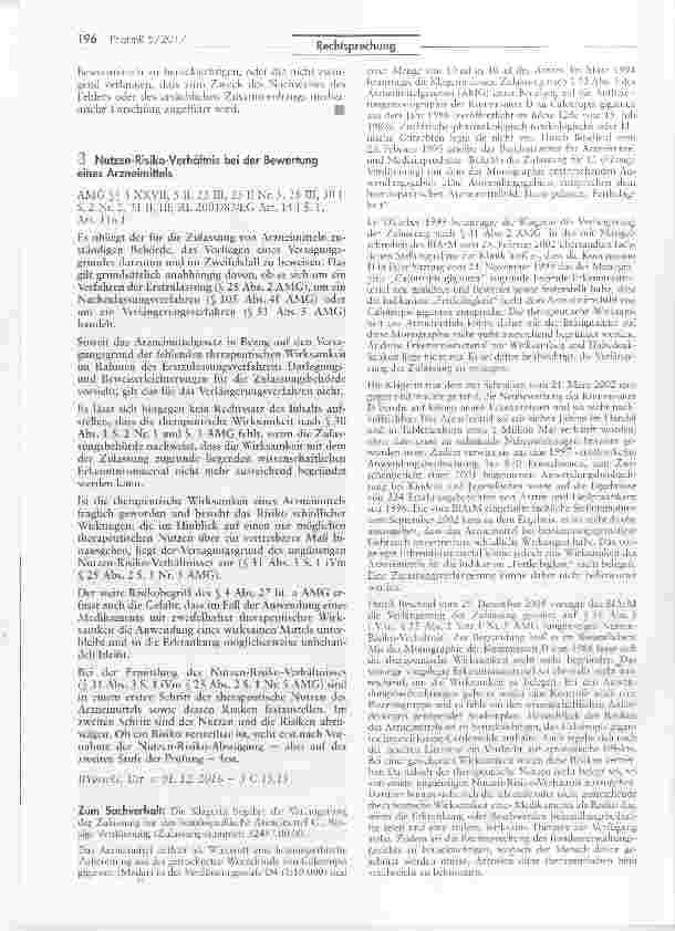 Vorschauseite 1: Nutzen-Risiko-Verhältnis bei der Bewertung eines Arzneimittels