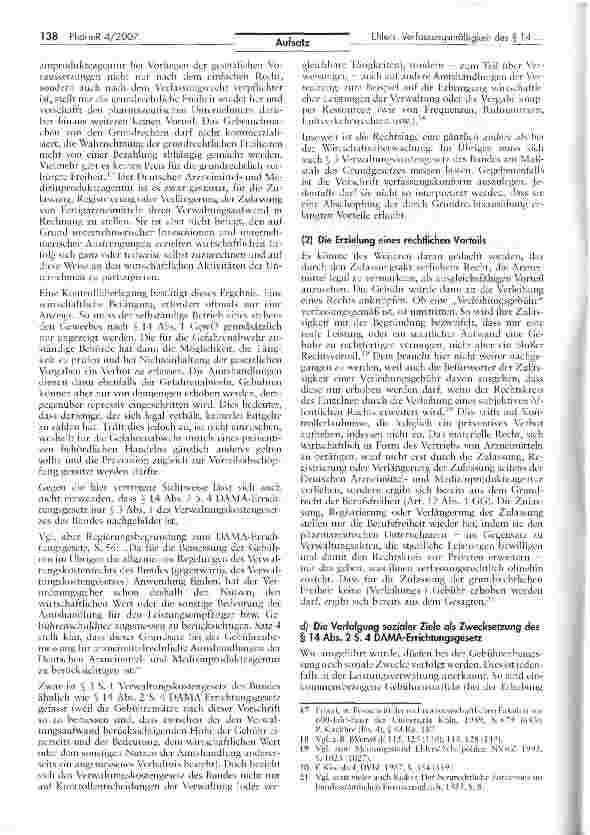 Vorschauseite 6: Die Verfassungsmäßigkeit des § 14 Absatz 2 Satz 4 desRegierungsentwurfs eines Gesetzes zur Errichtung einer Deutschen Arzneimittelund Medizinprodukteagentur
