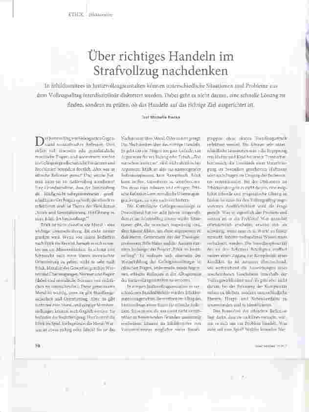 Vorschauseite 1: Über richtiges Handeln im Strafvollzug nachdenken