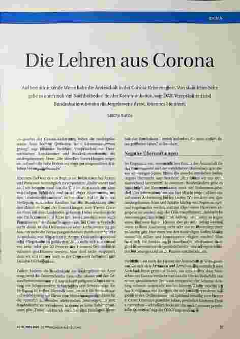 Vorschauseite 1: Die Lehren aus Corona