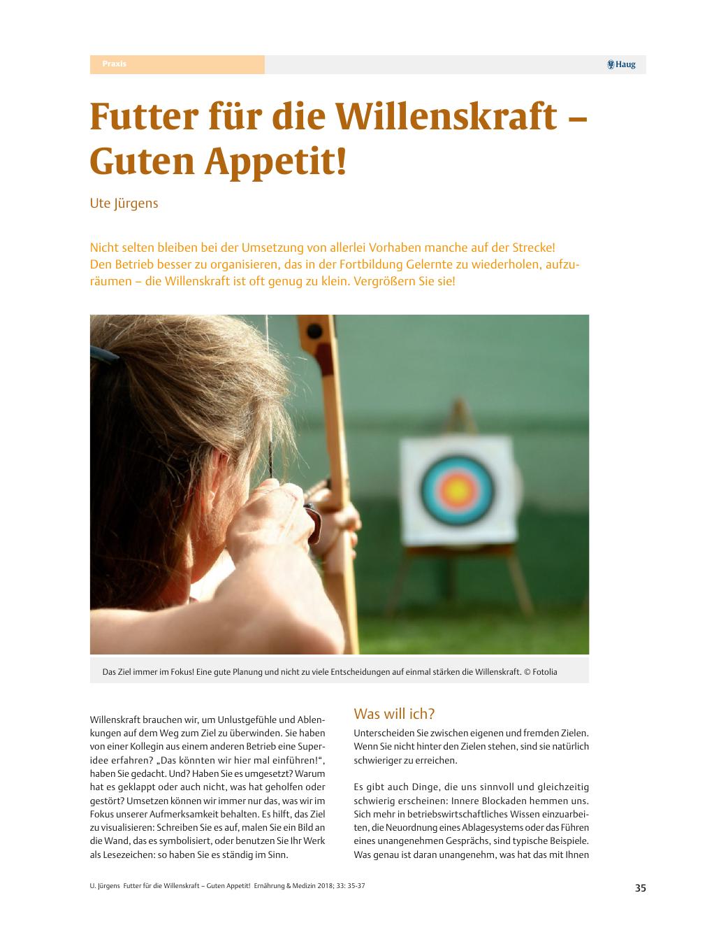 Vorschauseite 1: Futter für die Willenskraft – Guten Appetit!