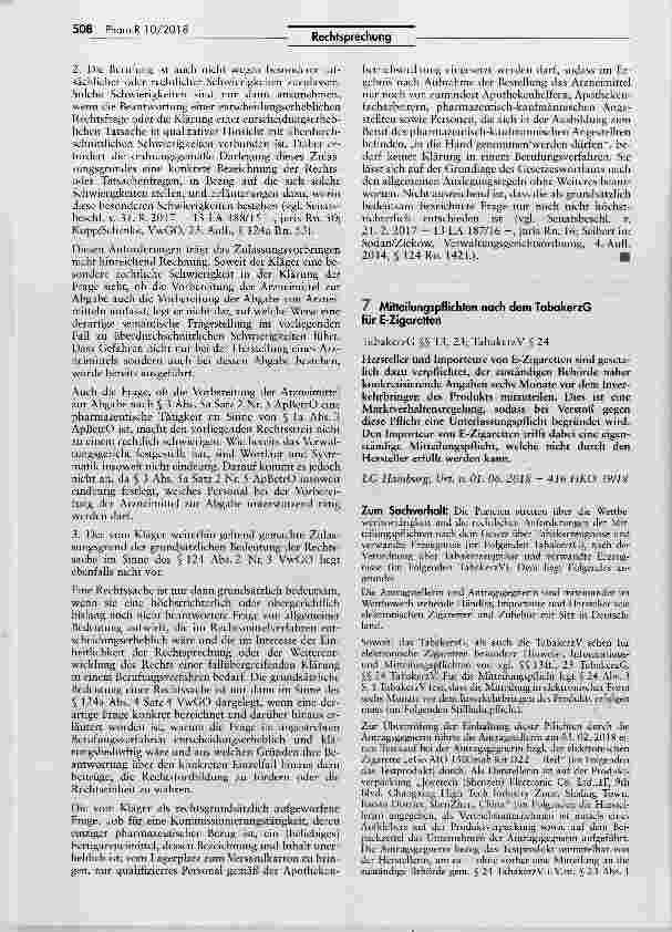 Vorschauseite 3: Zum Begriff „Vorbereitung der Arzneimittel zur Abgabe im Sinne des ApothekenrechtsApBetrO § 3 V5a 2 Nr. 5