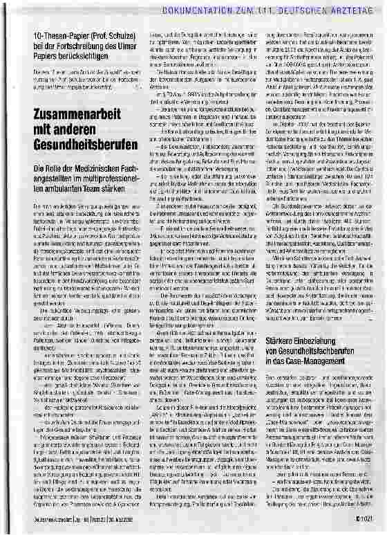 Vorschauseite 1: Zusammenarbeit mit anderen Gesundheitsberufen