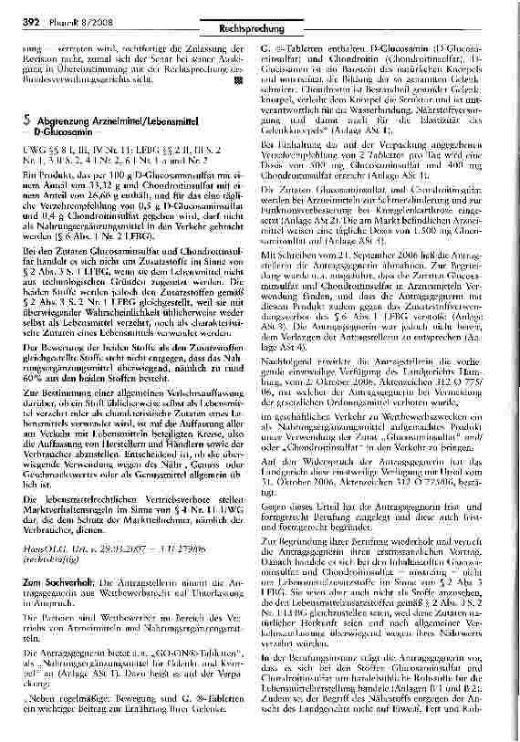 Vorschauseite 1: Abgrenzung Arzneimittel/Lebensmittel