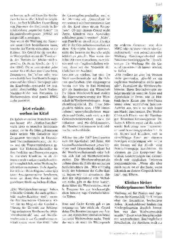 Vorschauseite 2: Ärzte und Apotheker dürfen stärker um Patienten werben