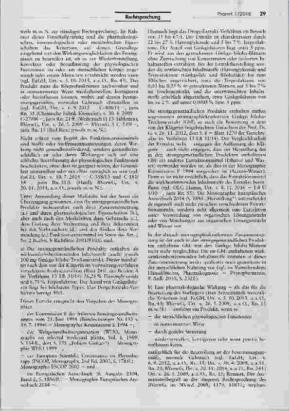 Vorschauseite 6: Abgrenzung Nahrungsergänzungsmittel/ Funktionsarzneimittel (Ginkgo biloba-Trockenextrakt)