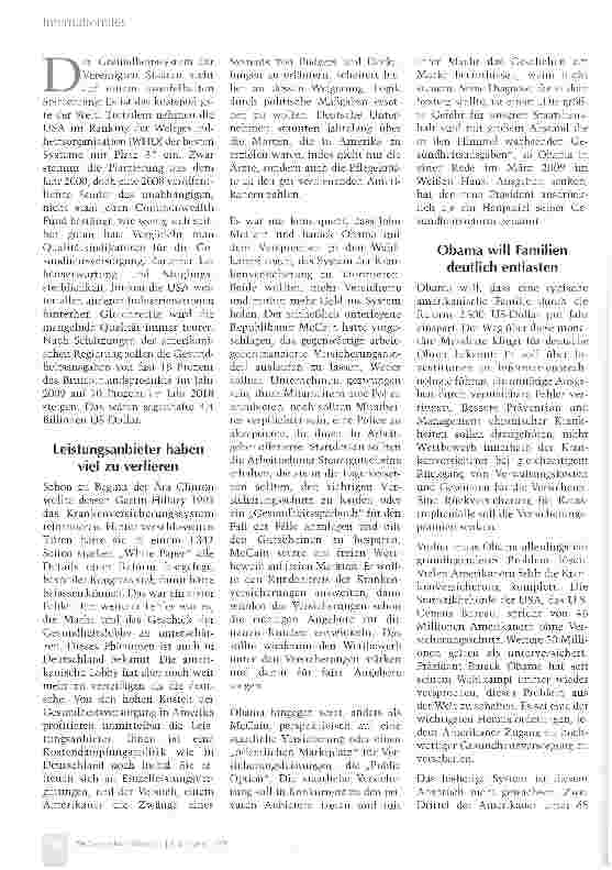 Vorschauseite 2: Amerika vor der Gesundheitsreform