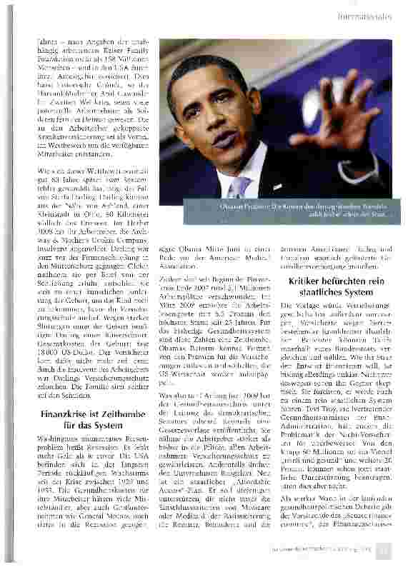 Vorschauseite 3: Amerika vor der Gesundheitsreform