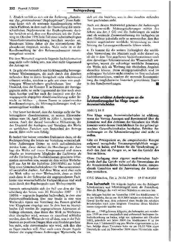 Vorschauseite 1: Keine erhöhten Anforderungen an die Subsfantiierungslast bei Klage wegen
