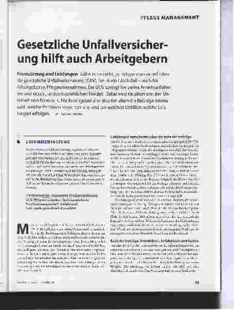 Vorschauseite 1: Gesetzliche Unfallversicherung hilft auch Arbeitgebern