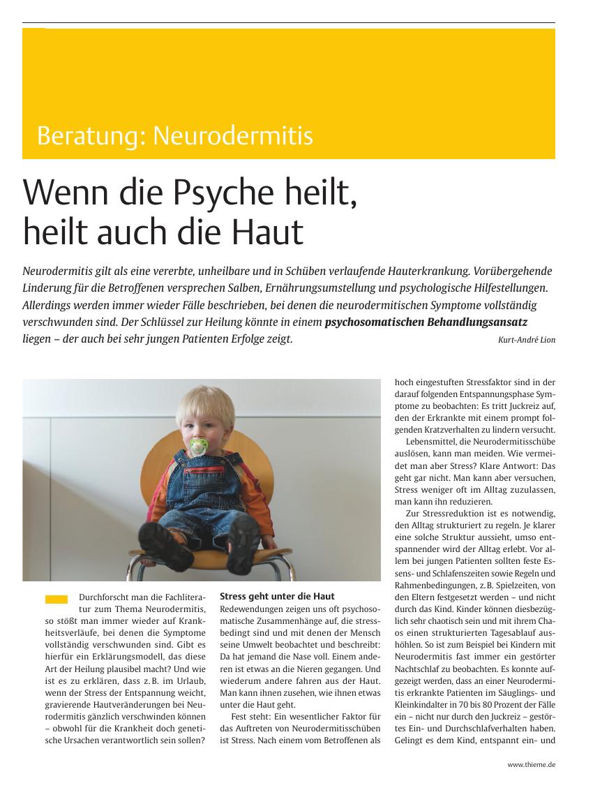 Vorschauseite 1: Wenn die Psyche heilt, heilt auch die Haut