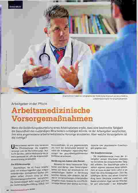 Vorschauseite 1: Arbeitgeber in der Pflicht: Arbeitsmedizinische Vorsorgemaßnahmen