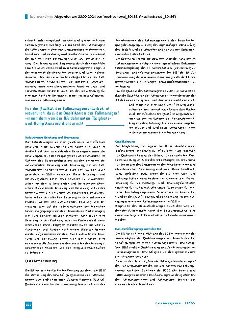 Vorschauseite 3: Das beschäftigungsorientierte Fallmanagement in der Bundesagentur für Arbeit (BA)