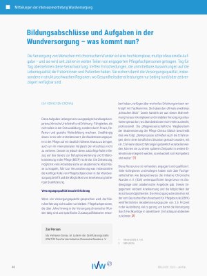 Vorschauseite 1: Bildungsabschlüsse und Aufgaben in der Wundversorgung – was kommt nun?