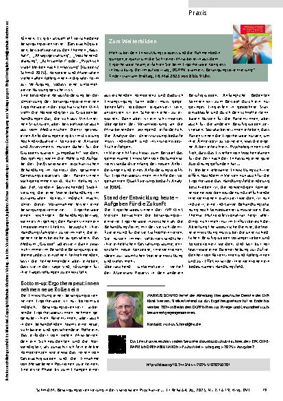 Vorschauseite 4: Und sie bewegt sich doch - Ergotherapie in einer psychiatrischen Klinik zukunftsweisend gemacht