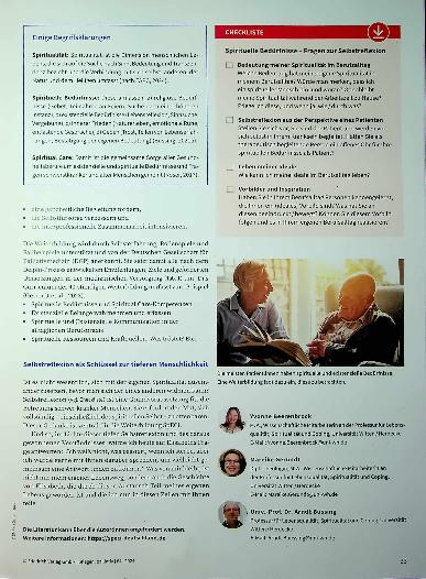 Vorschauseite 2: Spirituell am Lebensende begleiten Weiterbildung SpECi - Spiritual/Existential Care interprofessionell