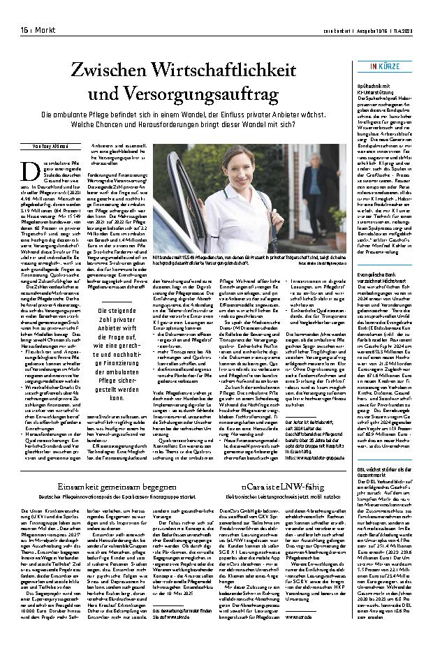 Vorschauseite 1: Zwischen Wirtschaftlichkeit und Versorgungsauftrag