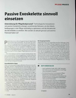 Vorschauseite 1: Passive Exoskelette sinnvoll einsetzen