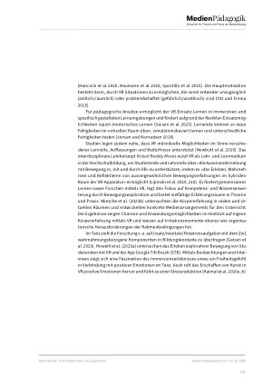 Vorschauseite 4: ‹Es ist, als wäre ich in meiner eigenen Welt› Körpererleben in einer persönlichkeitsbildenden Tanzvermittlung mit VR