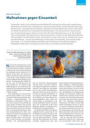 Vorschauseite 1: Aktueller Begriff Maßnahmen gegen Einsamkeit