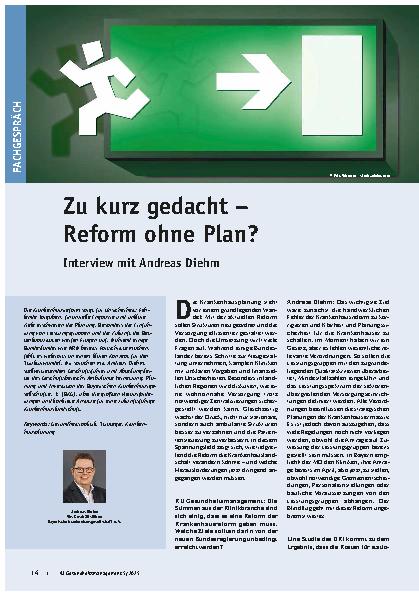 Vorschauseite 1: Zu kurz gedacht – Reform ohne Plan?