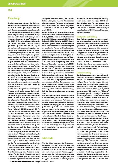 Vorschauseite 2: Patientenübergabe Anästhesie-Aufwachraum: Die Sichtweise der Teams