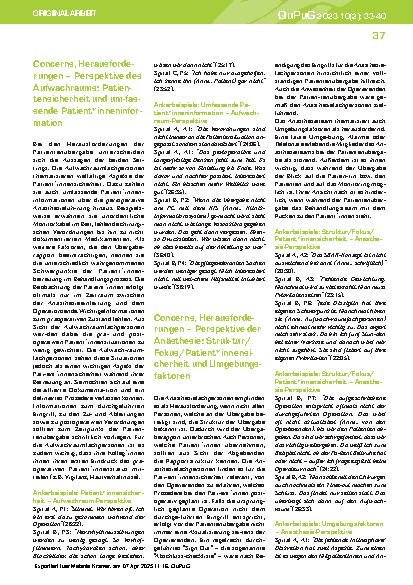 Vorschauseite 5: Patientenübergabe Anästhesie-Aufwachraum: Die Sichtweise der Teams