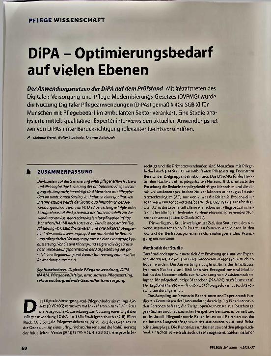 Vorschauseite 1: DiPA - Optimierungsbedarf auf vielen Ebenen