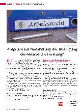 Vorschauseite 1: Anspruch auf Nachholung der Beteiligung der Mitarbeitervertretung?