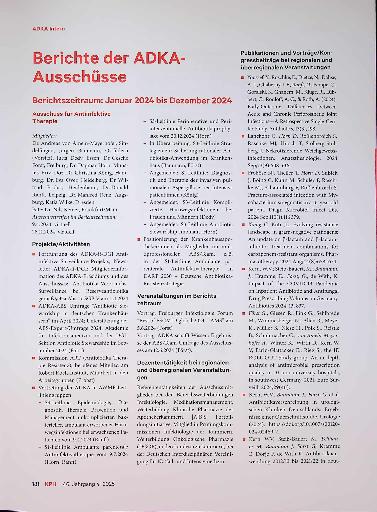 Vorschauseite 1: Berichte der ADKA-Ausschüsse