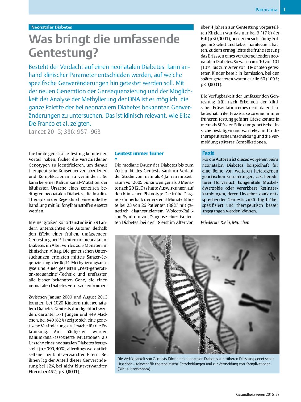 Vorschauseite 1: Was bringt die umfassende Gentestung?